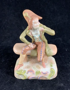 19th C Ernst Bohne Rudolstadt Germany 4¾" Man Bench Figurine - EBS Blue Anchor - Picture 1 of 8