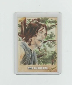 WALKING DEAD SEASON 6 DARYL DIXON SKETCH CARD BY ARTIST JASON SOBOL 1/1! - Picture 1 of 2