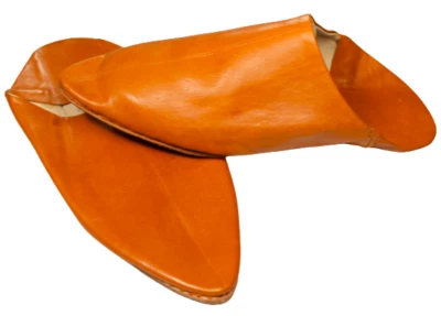 Zapatillas Marroquíes Para Hombre 10.5/11 Cuero Naranja Hechas a Mano Marruecos Casablanca Sultán Foto 1 de 4