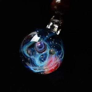 Universe Glass Bead Necklaces-Pendant Galaxy Solar System Necklace Women Jewelry - Picture 1 of 29