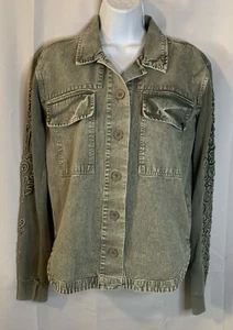 Women's Volcom Size XS - Green Denim Lightweight Jacket JM - Picture 1 of 4