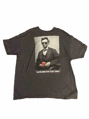 Camisa JEM Abraham Lincoln Adulto 2XL XXL Gris Gráfico Camiseta Hombre’s Foto 1 de 4