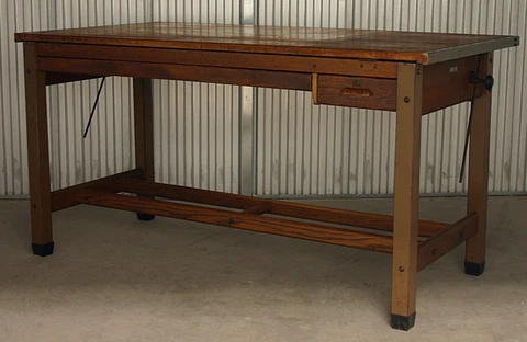 1940's solid maple Hamilton C. F. PEASE Catalog DRAFTING TABLE 72 x 37 RARE ex Cover
