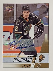 2017-18 UD CHL Auto EVAN BOUCHARD London Knights Edmonton Oilers Card# 59