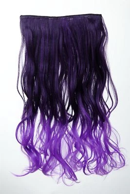 Extension Haarverlängerung Clip-In 5 clip lockig zweifarbig Ombre Lila 50cm lang - Bild 1 von 3