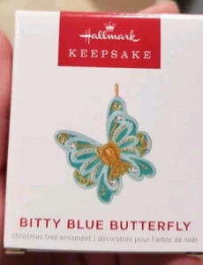 2022 Hallmark Keepsake Bitty Blue Butterfly Miniature Ornament NIB NEW IN BOX  - Picture 1 of 3