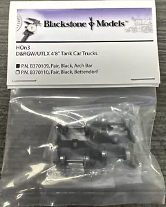 Blackstone Models HOn3 #B370109 D&RGW/UTLX 4'-8" Arch Bar Tank Car Trucks Black - Picture 1 of 3