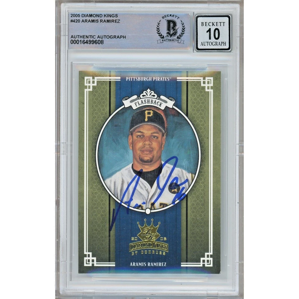 Aramis Ramirez 2005 assinado Donruss Diamond Kings #420 BAS BGS autografado 10 lajes - Imagem 1 de 4