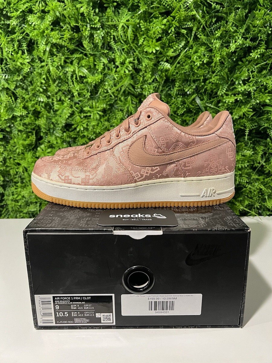 Nike CLOT x Air Force 1 Premium Low Rose Gold Silk for Sale Nike CLOT x Air Force 1 Premium Low Rose Gold Silk for Sale