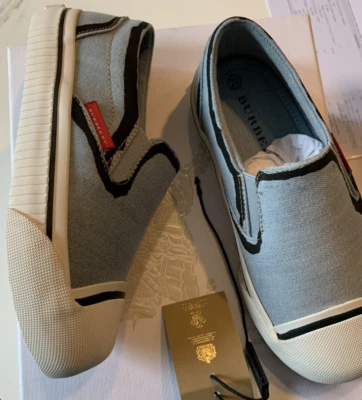 Nuevo Auténtico Burberry Niños Niños Denim Parte Superior Baja Entrenadores Tenis Azul Linton 29 $225 Foto 1 de 4