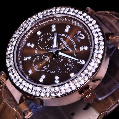 Excellanc Uhr Damenuhr Armbanduhr Braun Kupfer Farben  - Bild 1 von 3