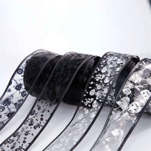 5cm Halloween Single Layer Ribbon Bowknot Pumpkin Skull Spider Web Ribbon DIY - Picture 1 of 17