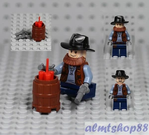 LEGO - Cowboy Minifigure w/ Dynamite Barrel Shootout Western Pistols Outback - Picture 1 of 1
