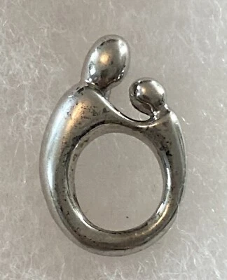 Janel Russell / Kaynar Mother & Child Pendant 925 Sterling Silver 3/4"  - Imagem 1 de 4