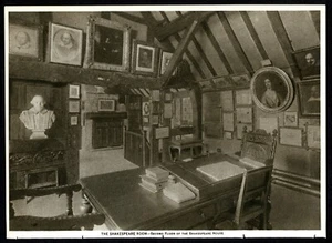 Picture of SHAKESPEARE ROOM in Shakespeare's Home - 1914 Sepia Photogravure - Picture 1 of 4