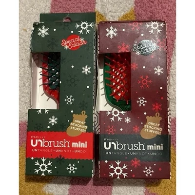NUEVO Unbrush Mini Edición Especial. - Cepillo de pelo Desenredar, Desnudar Deshacer x2 rojo y verde Foto 1 de 4