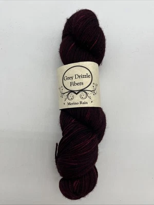 Grey Drizzle Fibers Merino Rain 100% SW Merino Raspberry Lambic 95g 285yd - Image 1 of 4