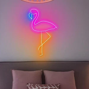 Flamingo Neon Sign,LED Arylic Hanging Pink Neon Light with Dimmable Switch,Fl... - Picture 1 of 6