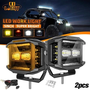 AUXBEAM 4" Side Shooter LED Work Light Bar Pods Fog Lamp for Can-Am Maverick X3 - Picture 1 of 33
