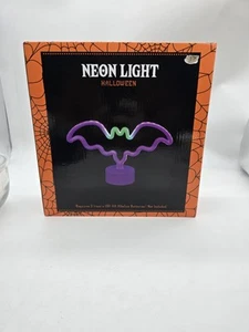 11" Purple Flying Bat LED Neon Light Goth Vampire Home Decor Bedroom Office Punk - Picture 1 of 4