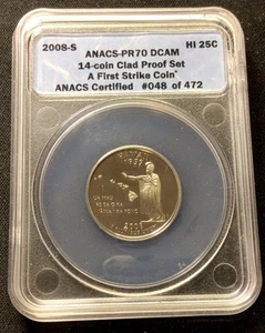 2008 S Hawaii Statehood 25c! First Strike ANACS PR70! Top Pop! ENN Coins - Picture 1 of 2