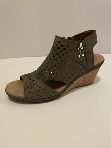 Sandalias de cuña Cobb Hill para mujer de cuero verde 9 usadas en excelente estado - Imagen 1 de 7