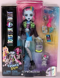 Monster High Frankie Stein Watzie, pet pup & backpack Doll - Picture 1 of 2