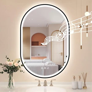 50cm-80cm Badspiegel LED Wandspiegel Badezimmerspiegel Beleuchtung Knopfschalter - Bild 1 von 88