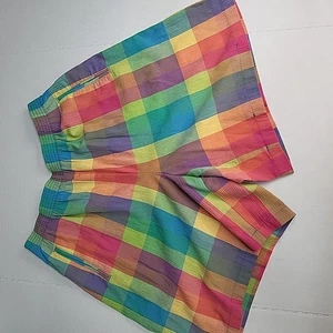 Koret Francisca womens XL RAINBOW Shorts Vintage high rise stretch waist Pockets - Picture 1 of 8