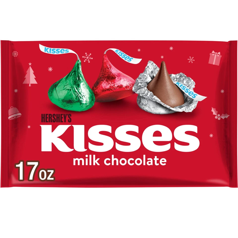 HERSHEY'S KISSES Milk Chocolate Christmas Candy Bag 17 oz