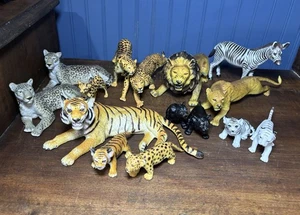 15 Pc Lot AAA Safari Animals Vintage Zebra Tiger Lion Leopard Black Panther - Picture 1 of 2