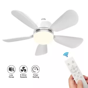 5 Speed Dimmable Ceiling Fans LED Lights E27 Lamp Fan w/ Remote for Living Room - Picture 1 of 5