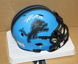 DETROIT LIONS TIM PATRICK SIGNED AUTOGRAPHED RIDDELL RAVE MINI HELMET BECKETT - Picture 1 of 2