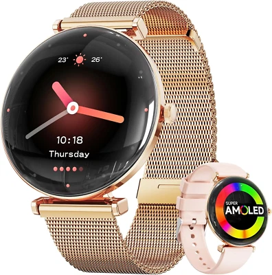 Smartwatch Damen, Konvexe Licht Dünn Smartwatch Für Damen, 4,3 Cm 1,43 Zoll AMOL - Bild 1 von 4