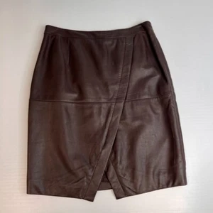 Halogen Skirt Women 6P Petite Leather Wrap Front Slit 29x20 Lined Party Core Go - Picture 1 of 12