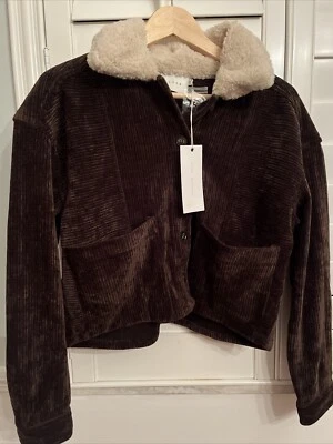 LUSH BOMBER AVIATOR PLUSH CORDUROY SHERPA COLLAR SMALL  - Image 1 of 2