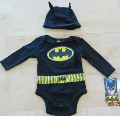  DC Comics Infant Batman Halloween Costume Infant 3-6 Months 2 Pc Super Hero - Image 1 of 3