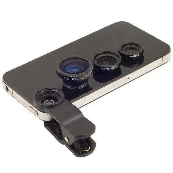 3in1 BLACK Fish Eye+Wide Angle Macro Lens Camera for iPhone 6 6 PLUS 5s Samsung - Image 1 of 1