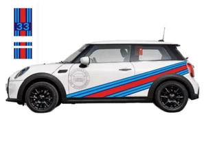 Car Sticker For Mini Cooper S One Hood Tailgate Racing Stripe Side Door Decals - Picture 1 of 7
