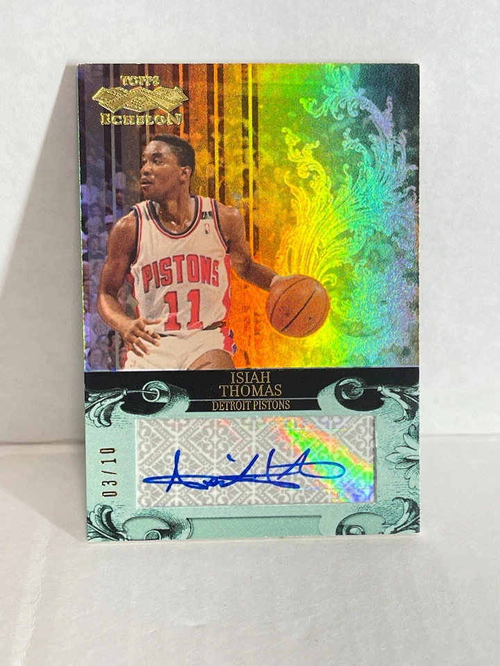 2007-08 Topps Echelon ISIAH THOMAS PISTONES AUTOMÁTICO DORADO/10 RARA VEZ VISTO SÚPER RARO Foto 1 de 1