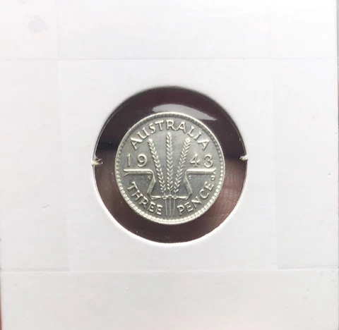 1943 D AUSTRALIA THREE PENCE COIN - .925 SILVER WORLD COIN Cover