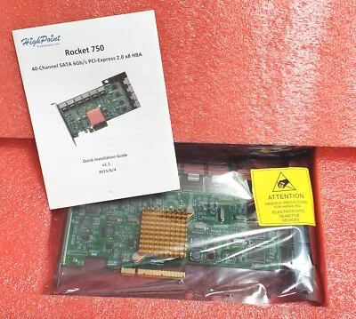 Highpoint Rocket 750 PCIe HBA card - 40x drive controller 12Gbs SAS / 6Gbs SATA - Image 1 of 4