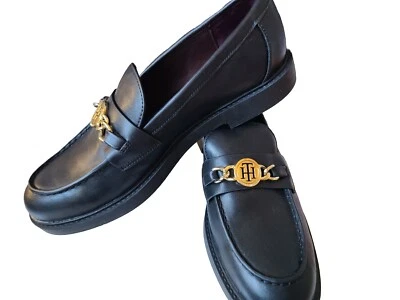 New Tommy Hilfiger SZ 10 Terina Loafers Shoes Black Old Money Y2K Dark Academia - Image 1 of 4