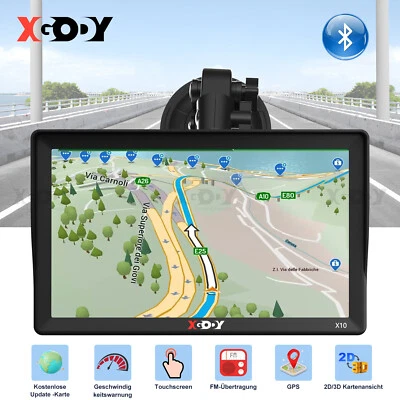 XGODY 9 Zoll GPS Navigationsgerät Auto LKW PKW Navi Navigation mit EU Karte BT - Bild 1 von 4