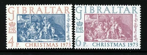 Juego completo de Navidad GIBRALTAR QE II 1973 SG 321 y SG 322 como nuevo - Imagen 1 de 2