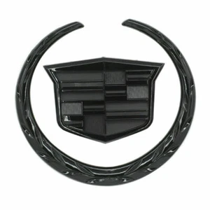 NEGRO 1X Rejilla Frontal 4" Emblema Corona Cresta Insignia Símbolo para Adorno CADILLAC  - Imagen 1 de 8