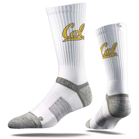 California Golden Bears Strideline Premium Crew Sock - White Cover