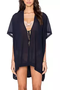 L'Agent by Agent Provocateur Rosana Kaftan Beach Cover-Up Navy One Size - Picture 1 of 5