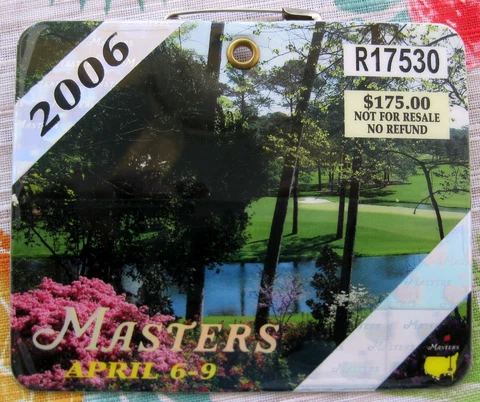 2006 MASTERS GOLF TOURNAMENT VINTAGE BADGE - PHIL MICKLESON WINNER Cover