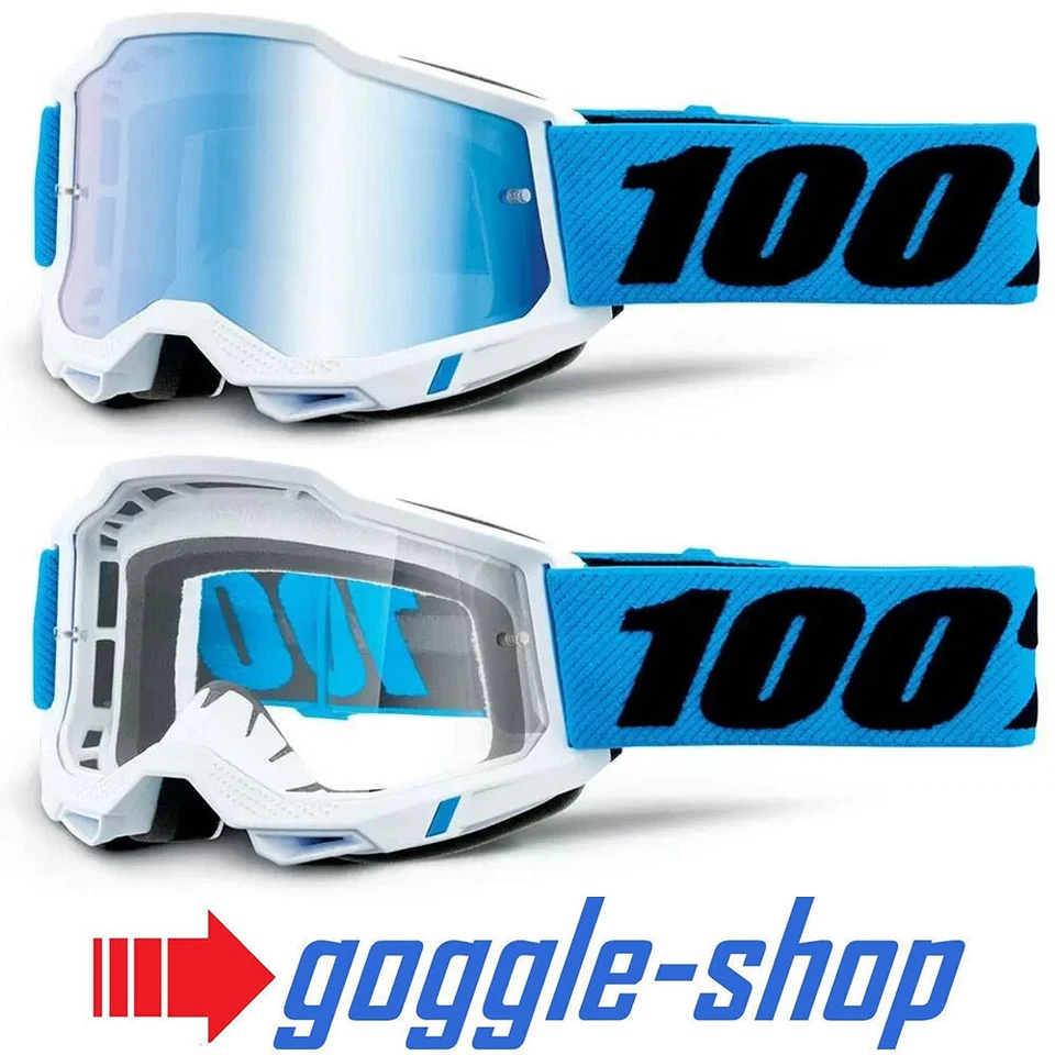 100% Percent Accuri 2 Motocross MX MTB Gafas - Novel - Lente Espejo Azul - Imagen 1 de 1